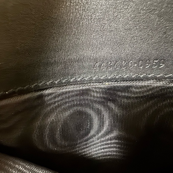 Gucci GG Marmont Matlasse Chevron Pearly  Black Leather Wallet /Includes C.O.A - Picture 5 of 15